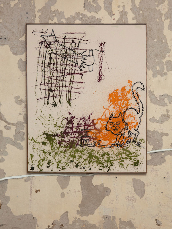 Organic juice with PHOTOCHROMIC ink on canvas on panel, 60 x 48 in, 152 x 122 cm