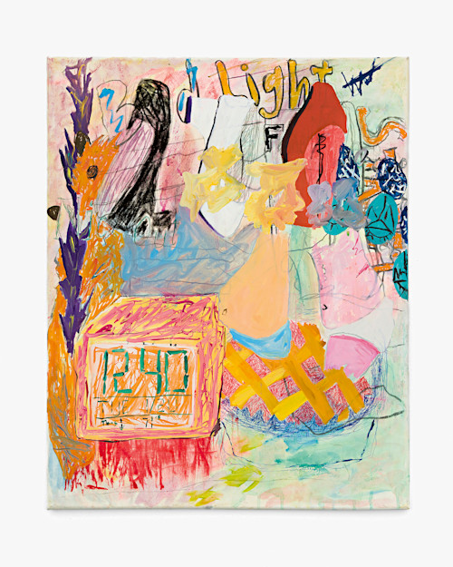 Alicia Gibson, 1 1/2 Women, 2020. Oil, charcoal, pen and watercolor on canvas, 30 x 24 in (76 x 61 cm)