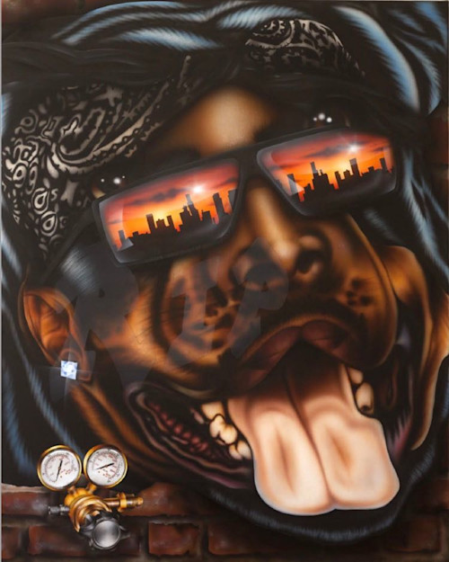 Mario Ayala, Regulator, 2018. Airbrush and flashe on canvas