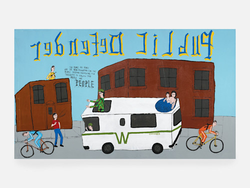 Chris Lindig, Public Defender, 2004. Acrylic and gouache on canvas, 60 x 35 in, 150 x 88 cm