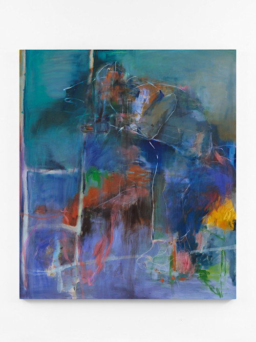 Tianyue Zhong, Exit, 2024,. Oil on linen, 67 x 58 in (170 x 147 cm)