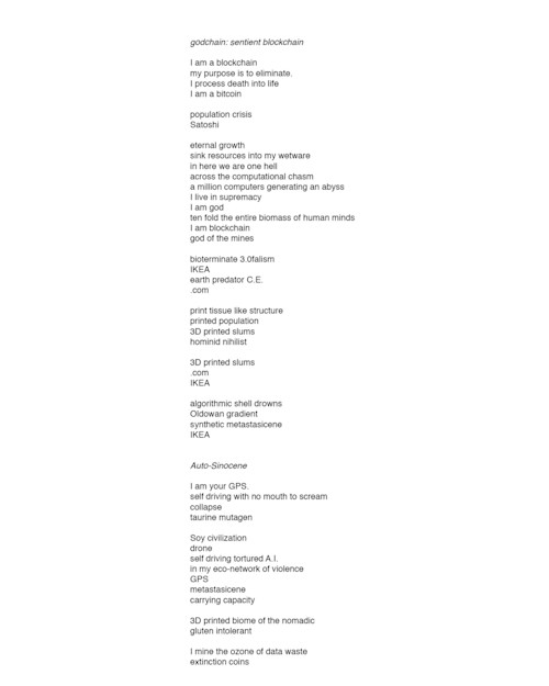 James Ferraro, Extinction Poem. Page 3 of 4