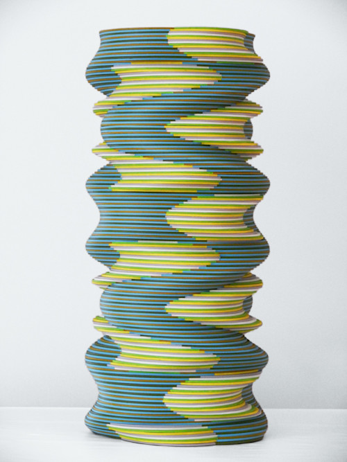 Ara Peterson, Untitled Tower, 2012. Acrylic paint on wood, 27 x 14 x 14 in, 69 x 35 x 35 cm