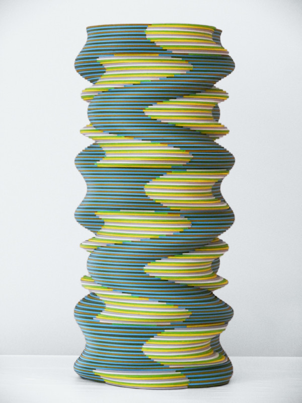 Acrylic paint on wood, 27 x 14 x 14 in, 69 x 35 x 35 cm