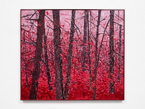 Ross Caliendo, Red One, 2026. Oil and acrylic on canvas with wood frame, 36 x 41.5 in (91 x 105 cm)