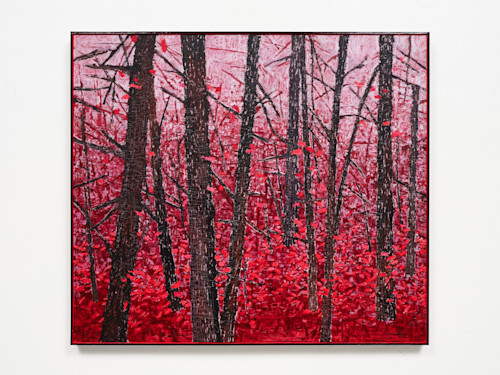 Ross Caliendo, Red One, 2026. Oil and acrylic on canvas with wood frame, 36 x 41.5 in (91 x 105 cm)