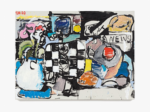 Eddie Martinez, News, 2020. Oil and acrylic paint on linen, 30 x 40 in (76 x 102 cm)