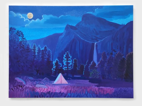 Daniel Heidkamp, Night Camp, 2019. Oil on linen, 30 x 40 in, 76 x 102 cm