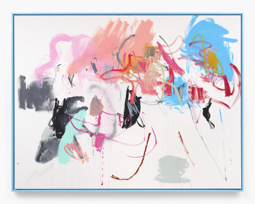 Ammon Rost, Great Sun, 2021. Oil, acrylic, spray paint on canvas, 64 x 84 in (163 x 213 cm)
