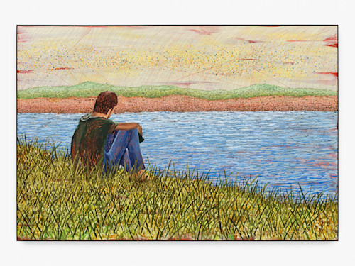 Ross Caliendo, Student, 2023. Oil and acrylic on canvas with wood frame, 71 x 106 in (180 x 269 cm)