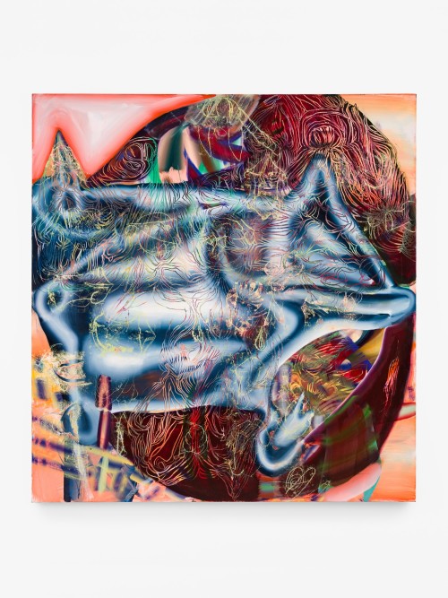 Lauren Quin, Bat’s Belly II, 2021. Oil on canvas, 71 x 67 in (180 x 170 cm)