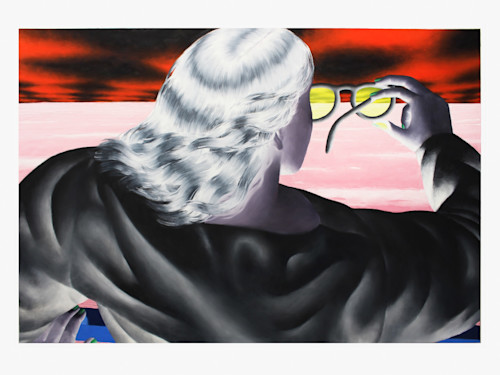 Jordan Kasey, The View Through, 2024. Oil on canvas, 72 x 108 in (183 x 274 cm)