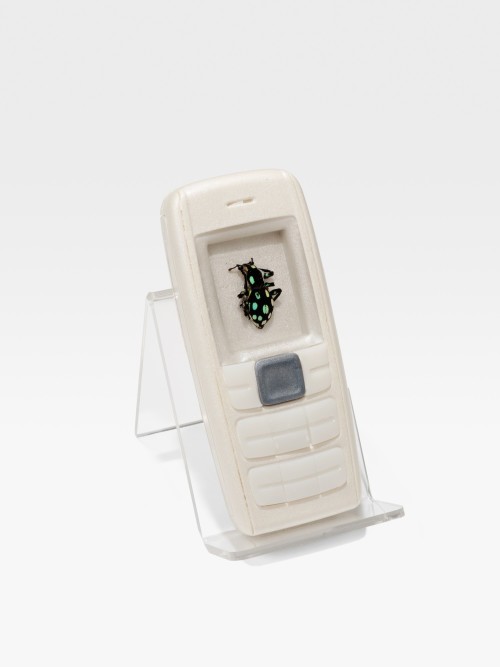 Henry Gunderson, Device -43, 2024. Urethane resin and insect, 4 x 2 x 0.5 in (10 x 5 x 1 cm)