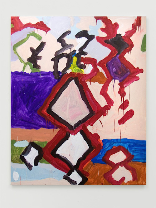Katherine Bernhardt, Triple Diamonds, 2011. Acrylic on canvas, 72 x 60 in, 183 x 152 cm