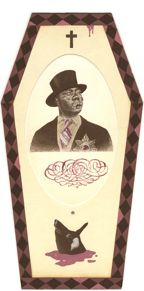 Stefan Danielsson, Papa Gede, 2006. Collage and watercolor on paper, 14 x 7 in, 35 x 18 cm