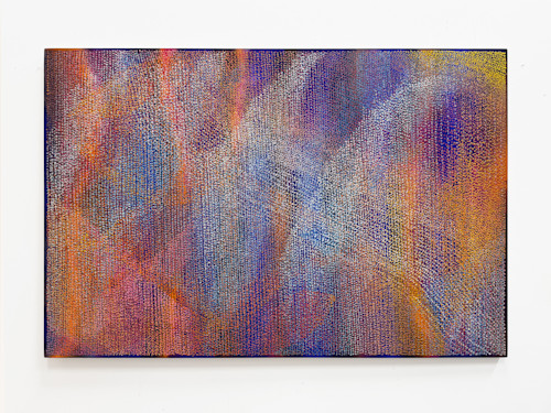 Jean Nagai, Alien Friend 2, 2024. Acrylic, pumice on canvas, 48 x 72 in (122 x 183 cm)