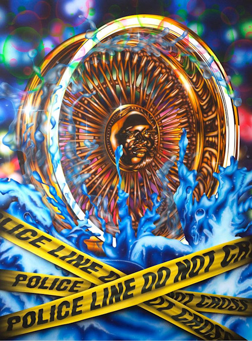 Mario Ayala, Rim Job, 2018. Airbrush and flashe on canvas