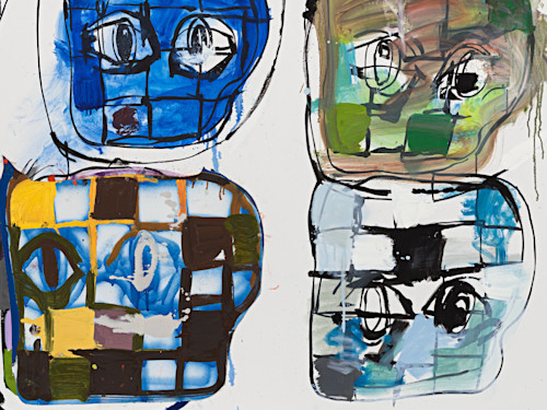 Eddie Martinez, Big BH Grid No. 3, 2020, Detail. 