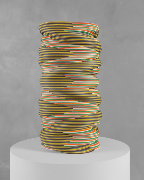 Ara Peterson, Untitled Tower, 2012. Acrylic paint on wood, 27 x 14 x 14 in, 69 x 35 x 35 cm