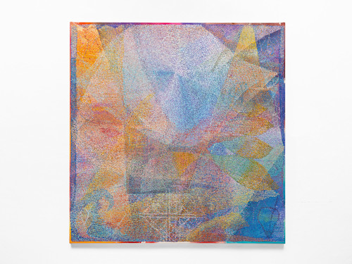 Jean Nagai, Los Energy 2, 2025. Acrylic, pumice, calcium hydroxide on canvas, 72 x 70 in (183 x 178 cm)