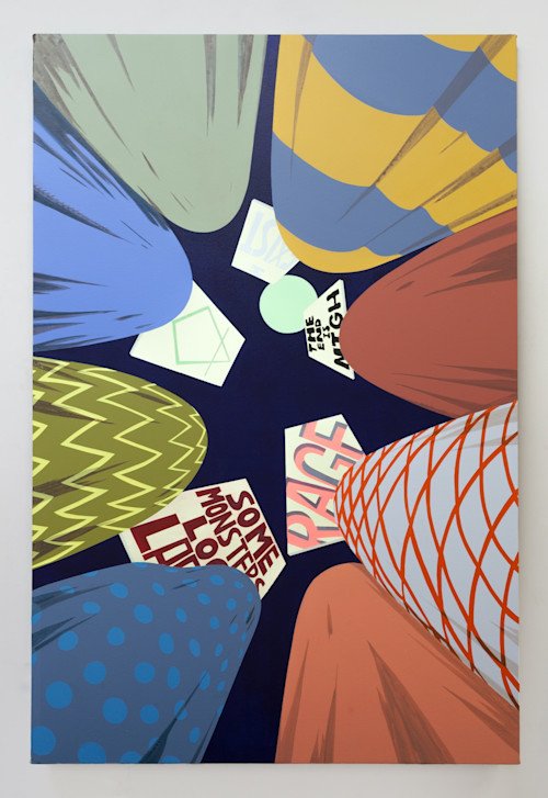 Mark Thomas Gibson, Down at the Protest, 2016. Acrylic on canvas, 60 x 40 in, 152 x 102 cm