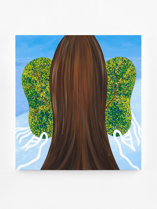 Hiejin Yoo, Noise Cancelling, 2023. Oil on linen, 30 x 28 in (76 x 71 cm)