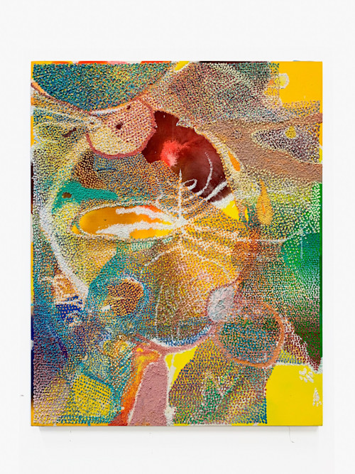 Jean Nagai, Generations, 2024. Acrylic, pumice, calcium hydroxide on canvas, 50 x 40 in (127 x 102 cm)