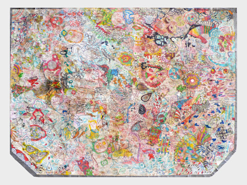 Brian Chippendale, Kitchen Table Drawing, 2010.  Ink on paper, 25 x 34 in, 64 x 86 cm