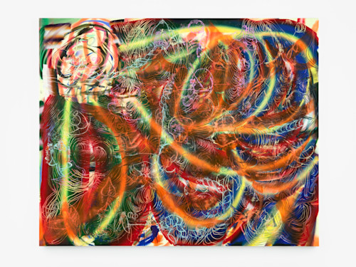 Lauren Quin, A Leaf is an Arrow II, 2021. Oil on canvas, 63 x 78 in (160 x 198 cm)
