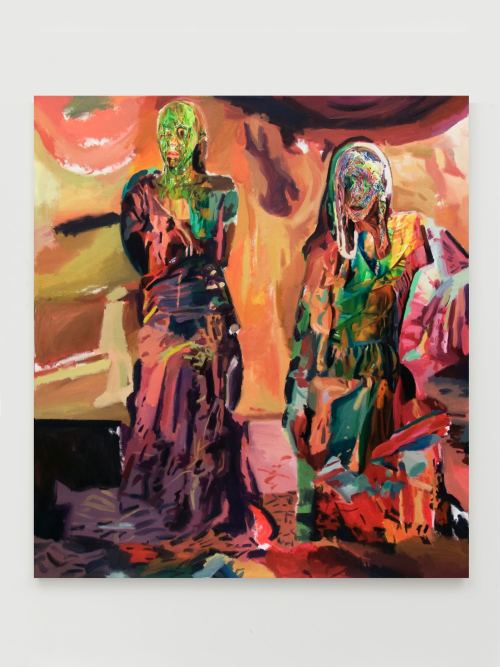 Francine Spiegel, Two Figures (Wading), 2010. Acrylic on canvas, 66 x 58 in, 168 x 148 cm