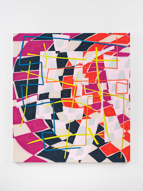 Trudy Benson, How to Bend Time, 2021. Acrylic and oil on canvas, 64 x 58 in (163 x 147 cm)