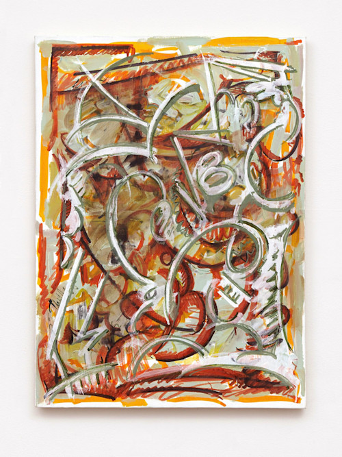 Sofia Leiby, Is She Gon Pop (After JW), 2015. Acrylic, screenprinting ink, and marker on linen, 30 x 22 in, 76 x 56 cm