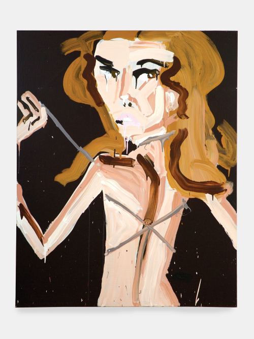 Katherine Bernhardt, Silver Swimsuit, Kate Moss, 2006. Acrylic on canvas, 60 x 48 in, 152 x 122 cm