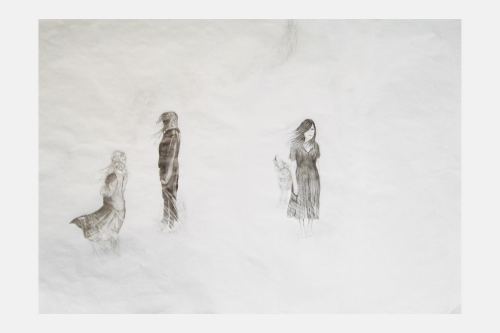 Anna Norlander, Mocking Solemnity, 2006. Pencil on paper, 17 x 24 in, 43 x 61 cm