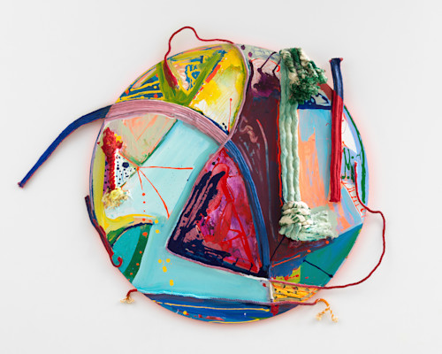 Rachel Eulena Williams, Doll, 2018. Acrylic and rope on wood panel, 45 x 40 in (114 x 102 cm)