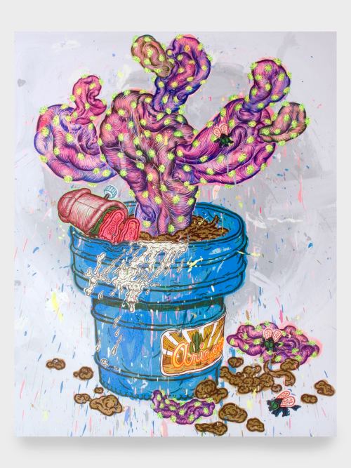 Taylor McKimens, Jolly Jumpin Prickly Pear, 2010. Acrylic on canvas, 60 x 48 in, 152 x 122 cm