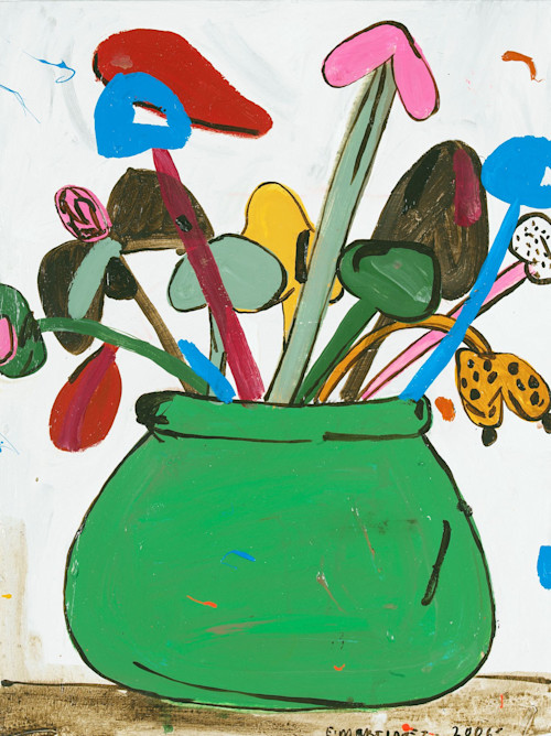 Eddie Martinez, Untitled Green Plant, 2006. Acrylic on panel, 16 x 12 in, 41 x 30 cm