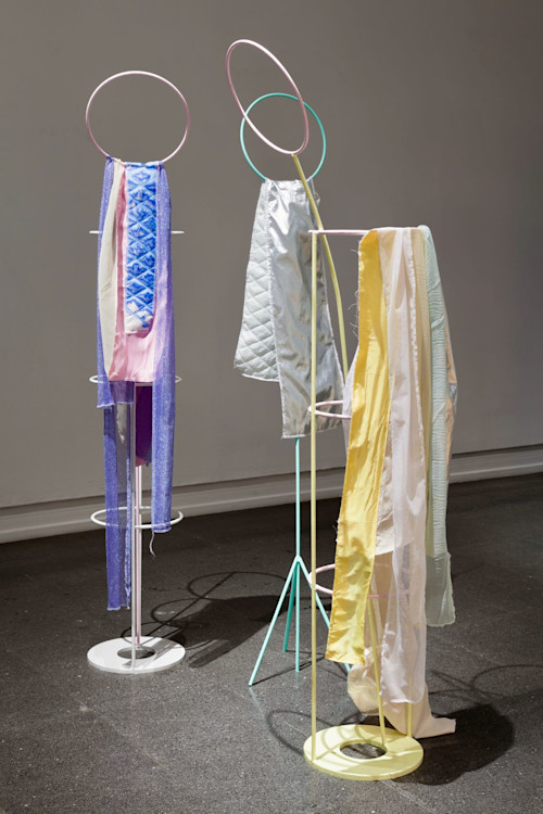 Constance Tenvik, The Knights, 2017. Textile, steel, metal paint