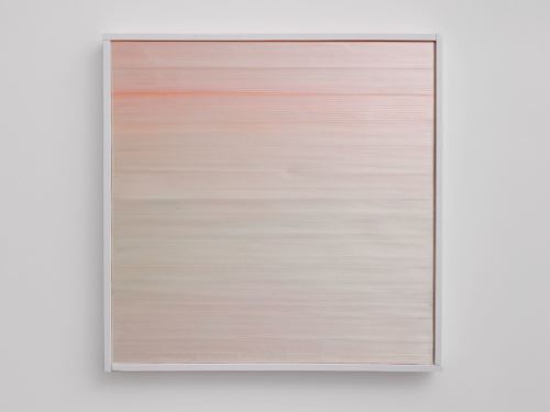 Chris Duncan, Offing 4, 2014. Enamel, strapping tape on wood panel in artist frame, 24 x 24 in, 61 x 61 cm