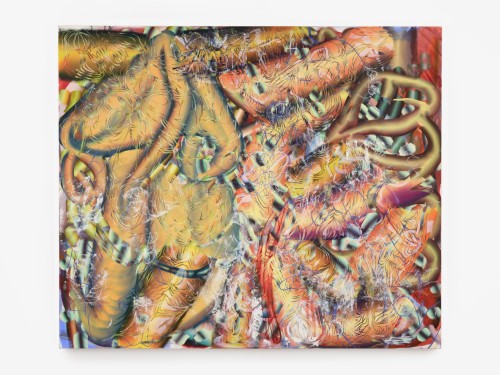 Lauren Quin, Bat’s Belly I, 2021. Oil on canvas, 63 x 75 in (160 x 191 cm)