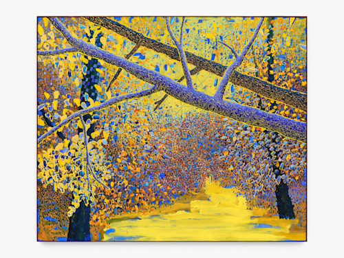 Ross Caliendo, Sapphire Place, 2023. Oil and acrylic on canvas with wood frame, 71 x 85 in (180 x 216 cm)