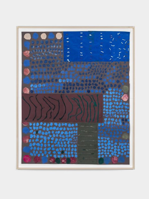 Brian Belott, Walnut Mattress, 2015. Acrylic and rope on paper 84 x 70 in, 213 x 178 cm