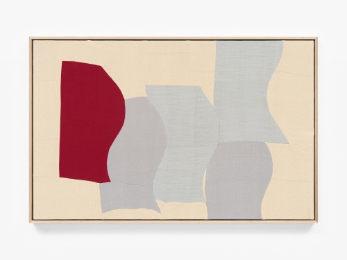 Ethan Cook, Disquiet, 2022. Hand woven cotton and linen, framed, 35 x 55 in (89 x 140 cm)