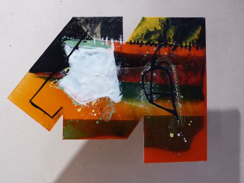 Jesse Greenberg, Metro, 2011. Urethane plastic, pigment, steel, 30 x 20 x 8 in, 77 x 56 x 20 cm