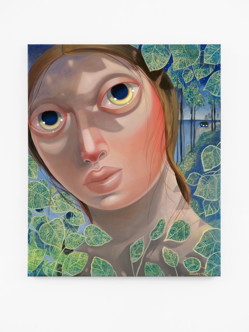 Tania Marmolejo, Insomnia Rendezvous, 2023. Oil on linen, 60 x 50 in (153 x 127 cm)