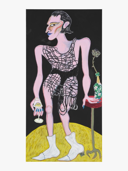 Constance Tenvik, Miro, 2021. Oil stick, flashe, acrylic, pearl on canvas, 200 x 100 cm (79 x 39 in)