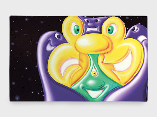 Kenny Scharf, Chunkarina, 2010. Oil on linen with aluminum frame, 16 x 26 in, 40 x 66 cm