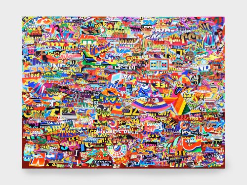 Joe Grillo, ?Surf?, 2010. Acrylic and collage on canvas, 30 x 40 in, 76 x 102 cm