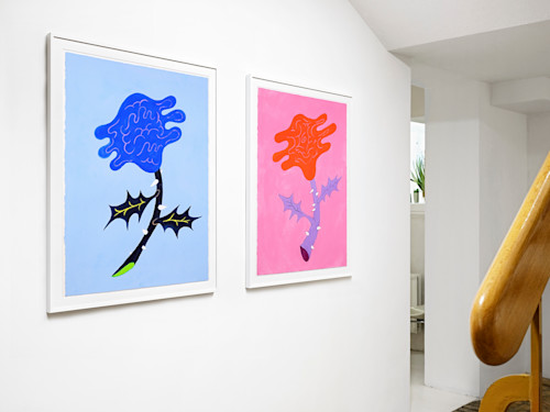 Constance Tenvik,  The Rose of Water and The Rose of Fire, 2019. Gouache on paper, 30 x 22 in (76 x 57 cm)