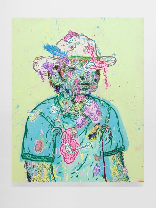 Taylor McKimens, Bubblegum Cowboy, 2008. Acrylic, flashe and acryla-gouache on canvas